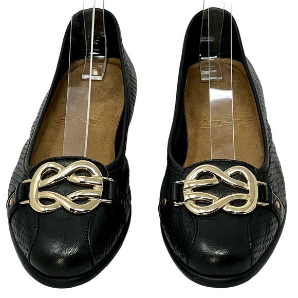 Aerosoles women's High Bet black Leather Slip On Flats size 6/EU 4 - Picture 2 of 13